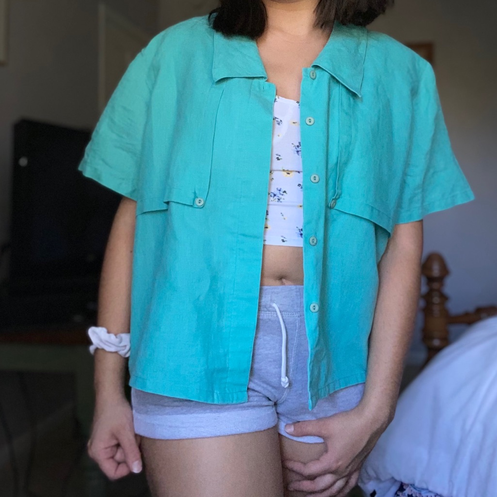 Button Down Blue Top